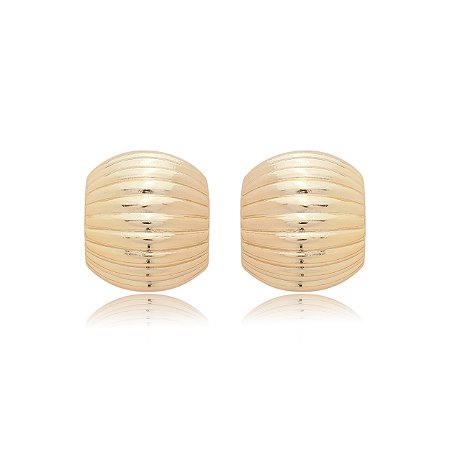 Brinco de argola liso banho em ouro 18k