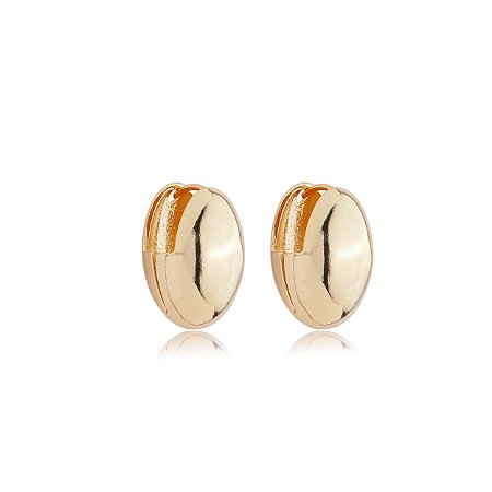Brinco de argola liso banho em ouro 18k