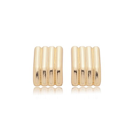 Brinco liso banho em ouro 18k