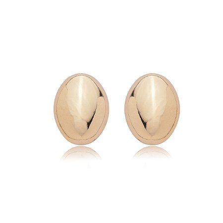 Brinco liso banho em ouro 18k