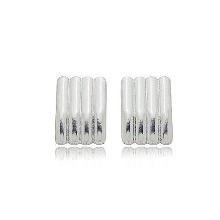 Brinco liso banho em rodio branco