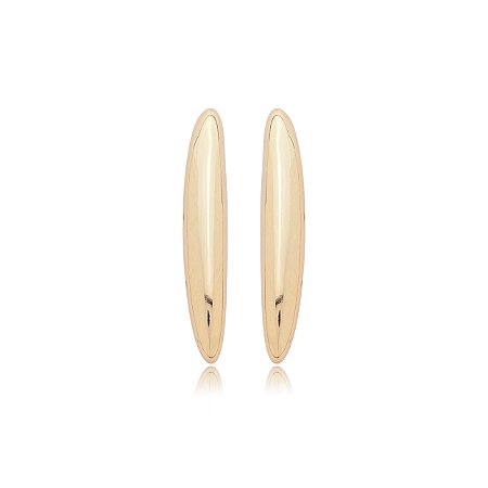 Brinco liso banho em ouro 18k