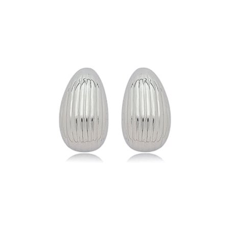 Brinco liso banho em rodio branco