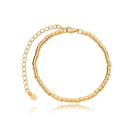 Pulseira de canutilho banho em ouro 18k