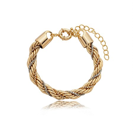 Pulseira cordão baiano banho em ouro 18k
