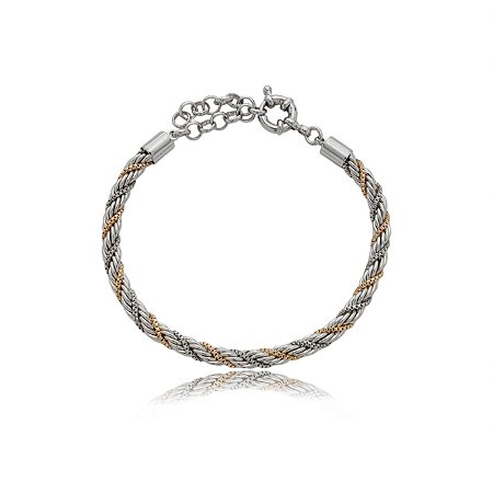 Pulseira cordão baiano banho em rodio branco