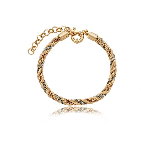 Pulseira cordão baiano banho em ouro 18k