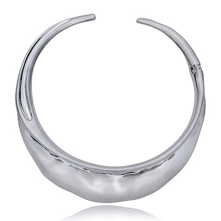 Aro liso acetinado banho em rodio branco