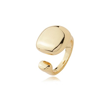 Anel dourado liso  banho em ouro 18k