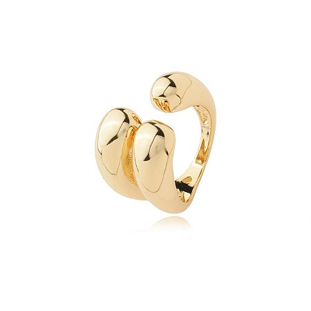 Anel dourado liso  banho em ouro 18k