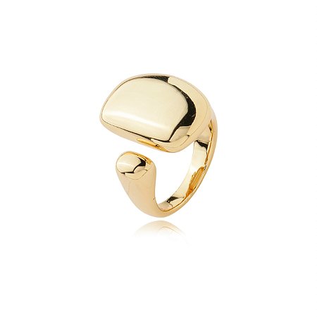 Anel dourado liso  banho em ouro 18k