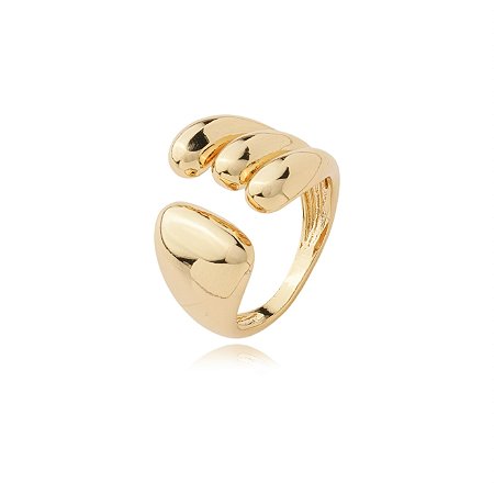 Anel dourado liso  banho em ouro 18k
