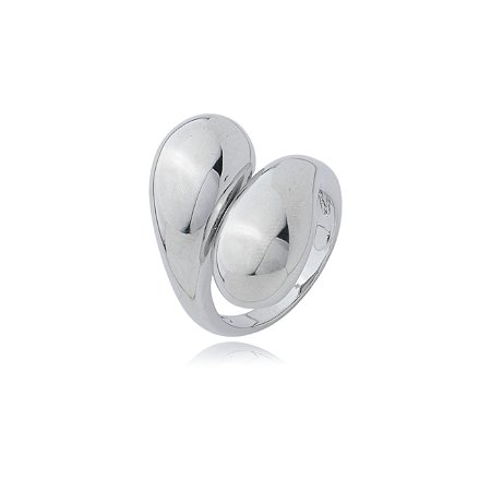 Anel liso banho em rodio branco