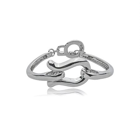Bracelete liso banho em rodio branco