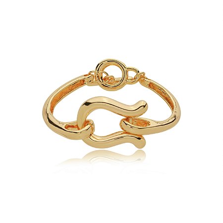 Bracelete dourado liso banho em ouro 18k