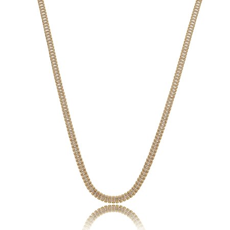 Colar de riviera com zirconia cristal banho em ouro 18k