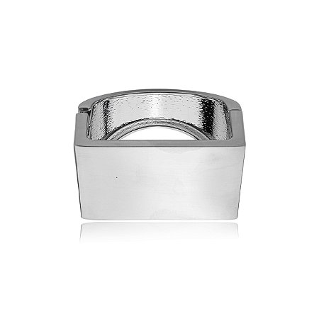 Bracelete liso banho em rodio branco