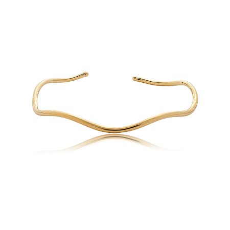 Bracelete dourado liso banho em ouro 18k