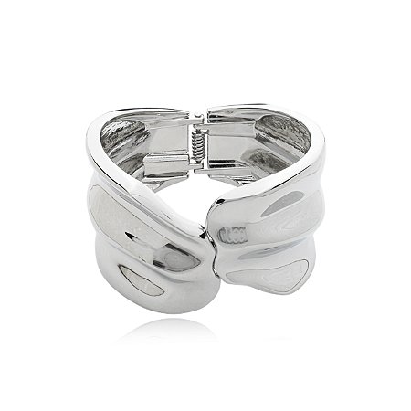 Bracelete liso banho em rodio branco