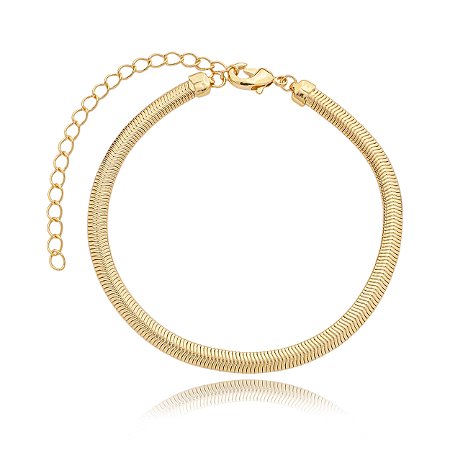 Pulseira de malha lisa banho em ouro 18k