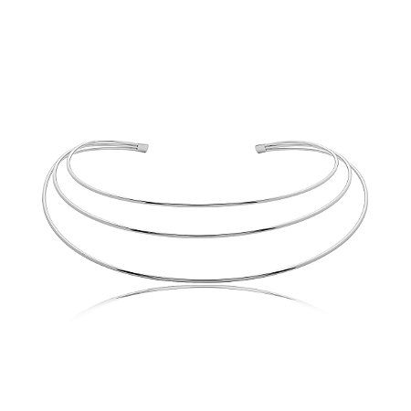Aro liso banho em rodio branco
