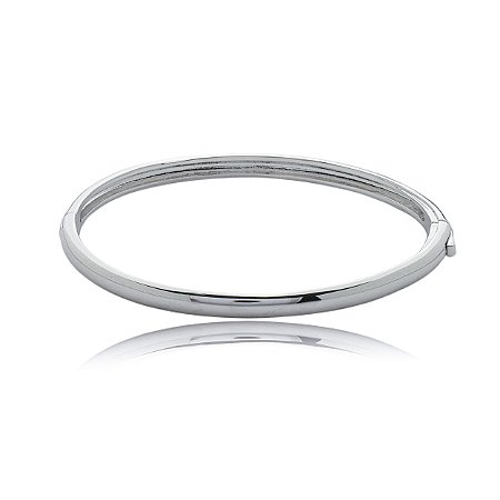 Bracelete liso banho em rodio branco
