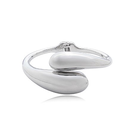 Bracelete liso banho em rodio branco
