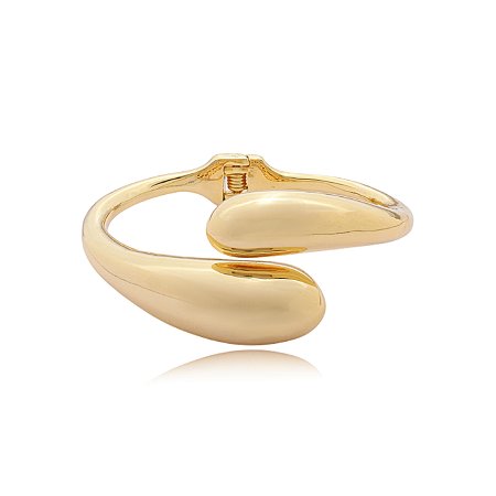 Bracelete dourado liso banho em ouro 18k