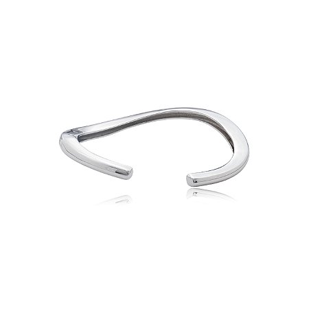 Bracelete liso banho em rodio branco