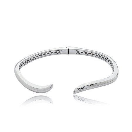 Bracelete liso banho em rodio branco