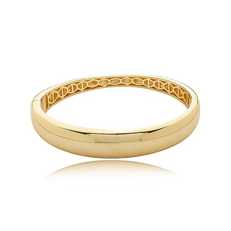 Bracelete dourado liso banho em ouro 18k