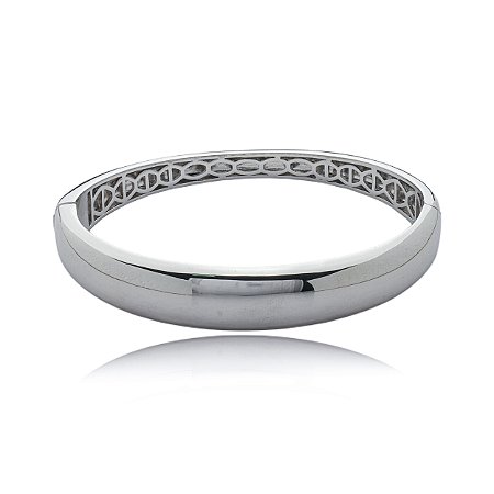 Bracelete liso banho em rodio branco