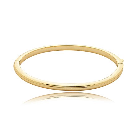 Bracelete dourado liso banho em ouro 18k