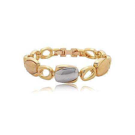 Pulseira dourada lisa banho em ouro 18k
