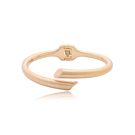 Bracelete dourado liso acetinado banho em ouro 18K