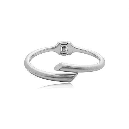 Bracelete liso acetinado banho em rodio branco