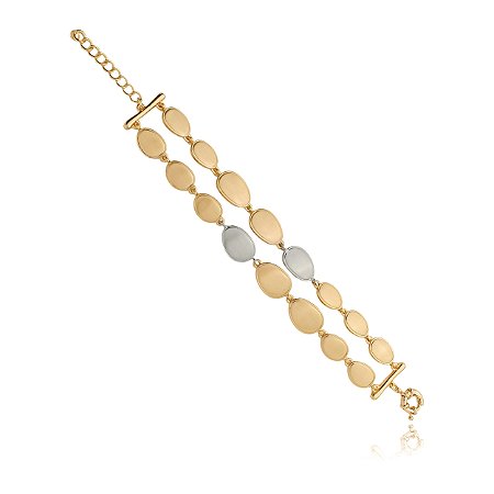 Pulseira dourada lisa banho em ouro 18k
