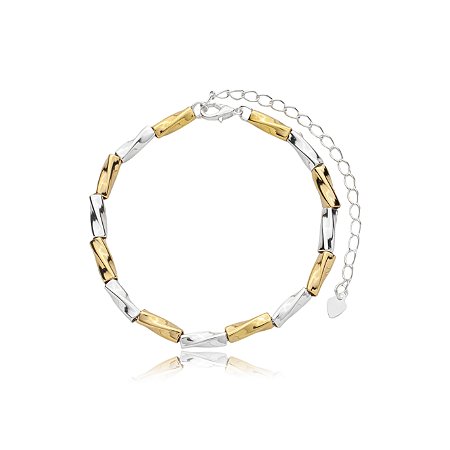 Pulseira de canutilho lisa banho duplo