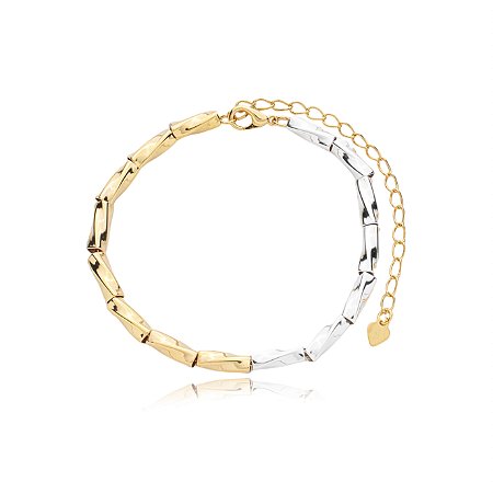 Pulseira de canutilho lisa banho duplo
