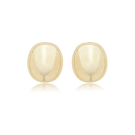 Brinco de base liso banho em ouro 18k