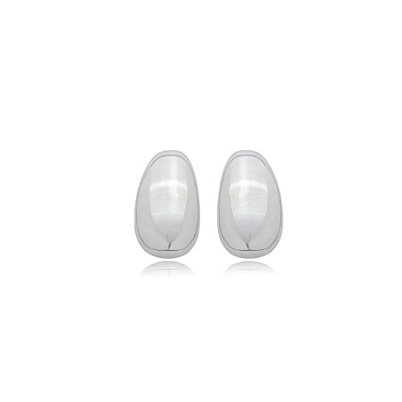 Brinco de base liso banho em rodio branco