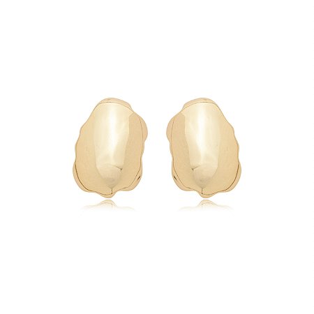 Brinco de base liso banho em ouro 18k