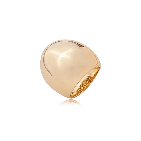 Anel dourado liso banho em ouro 18k