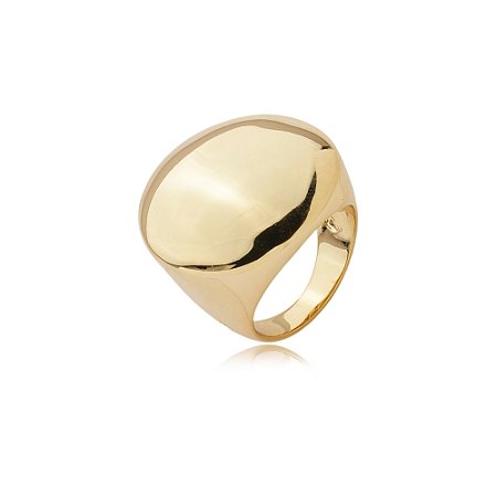 Anel dourado liso banho em ouro 18k