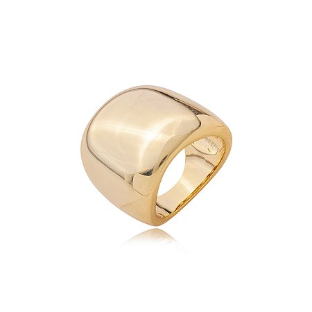 Anel dourado liso banho em ouro 18k