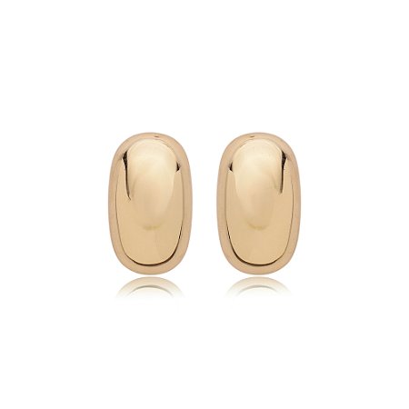 Brinco de base liso banho em ouro 18k