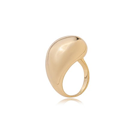 Anel dourado liso banho em ouro 18k