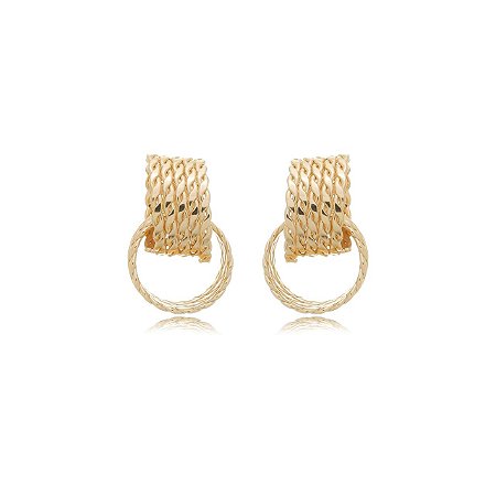 Brinco de base liso banho em ouro 18k