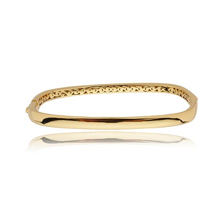 Bracelete dourado liso banho em ouro 18k