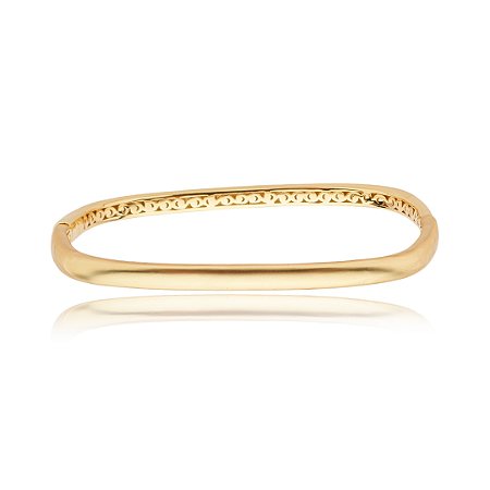 Bracelete dourado liso banho em ouro 18k